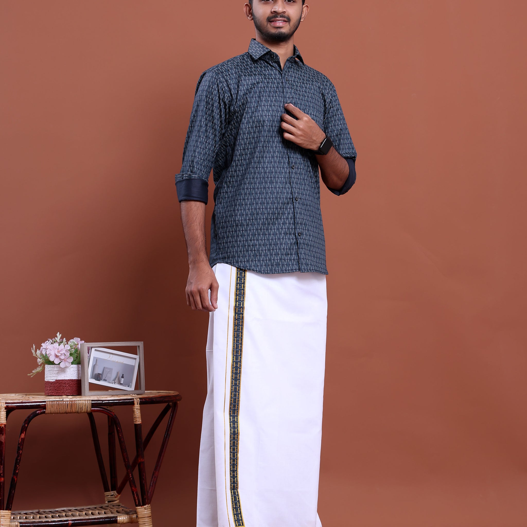 elegant-mens-ethnic-full-sleeve-shirt-dhoti-set-with-traditional-border-blue-three