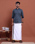 elegant-mens-ethnic-full-sleeve-shirt-dhoti-set-with-traditional-border-blue-two