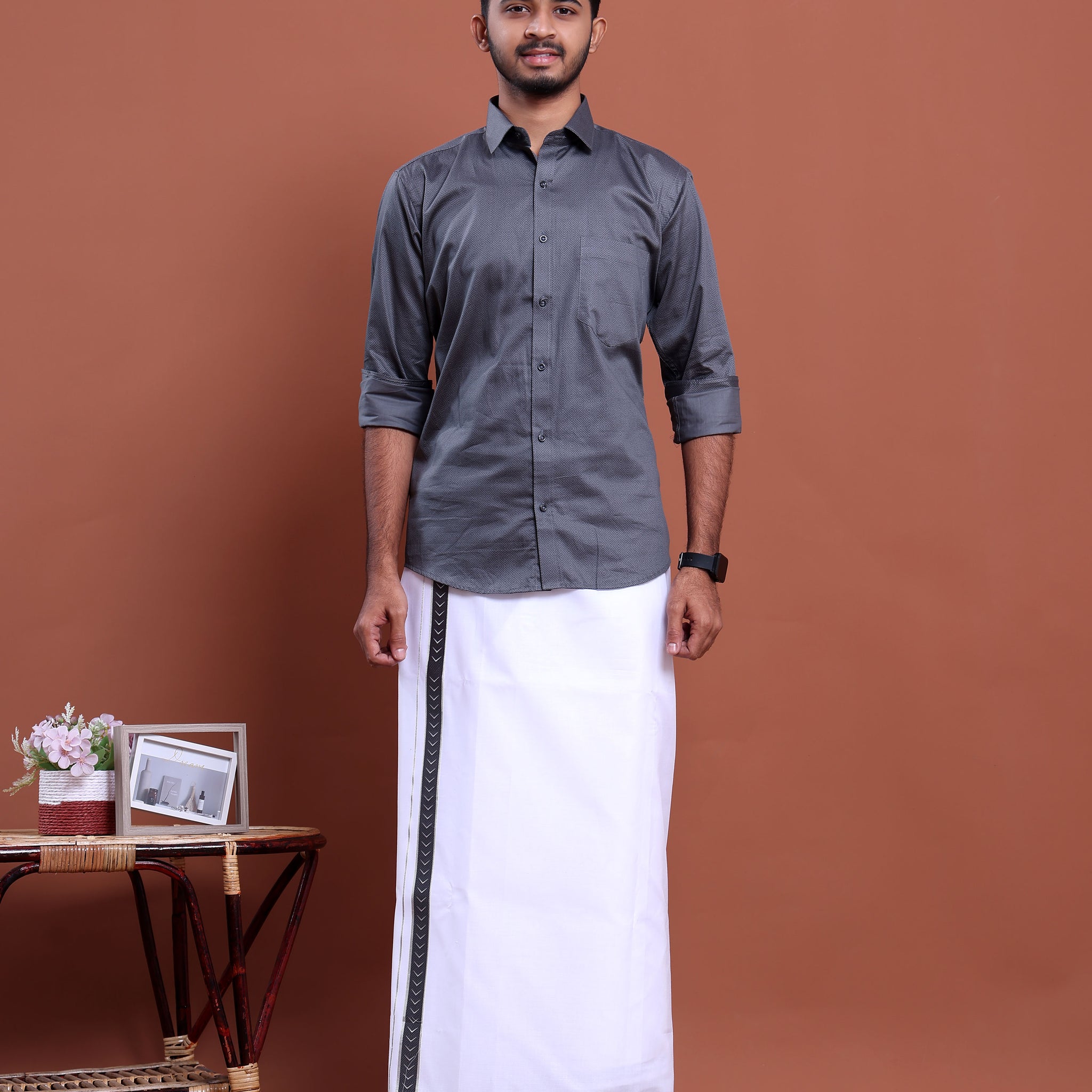 elegant-mens-ethnic-full-sleeve-shirt-dhoti-set-with-traditional-border-grey-Seven