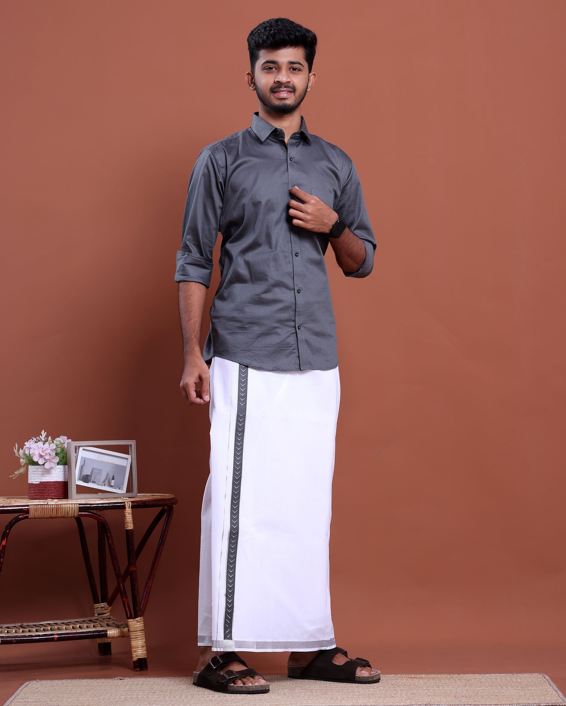 elegant-mens-ethnic-full-sleeve-shirt-dhoti-set-with-traditional-border-grey-Seven