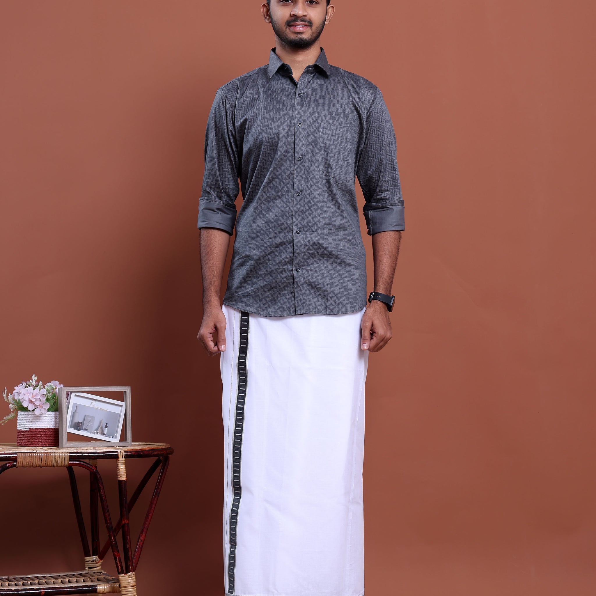elegant-mens-ethnic-full-sleeve-shirt-dhoti-set-with-traditional-border-grey-Twelve