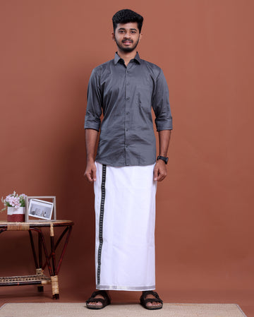 elegant-mens-ethnic-full-sleeve-shirt-dhoti-set-with-traditional-border-grey-Twelve