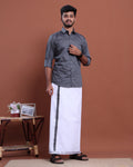elegant-mens-ethnic-full-sleeve-shirt-dhoti-set-with-traditional-border-grey-eleven