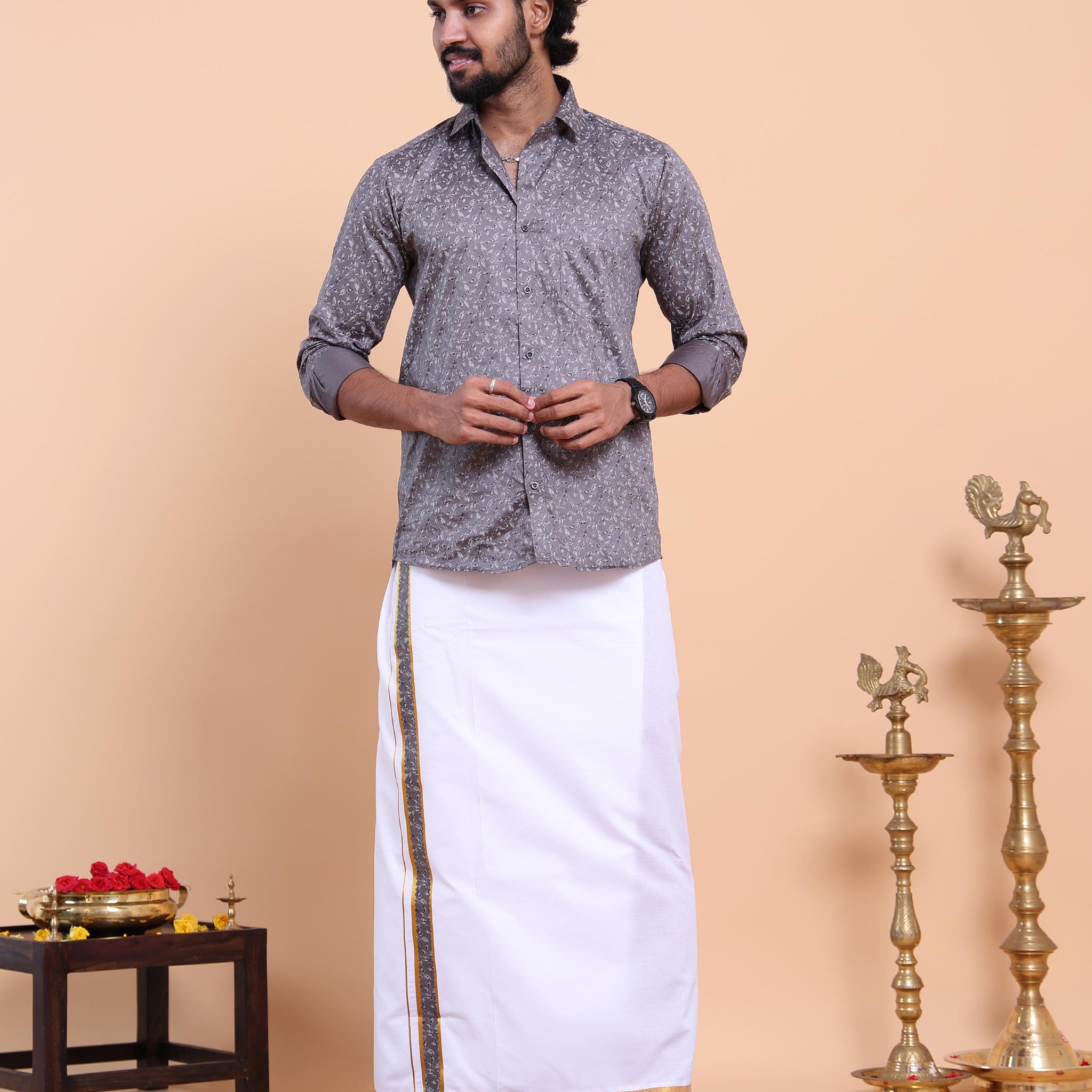 elegant-mens-ethnic-full-sleeve-shirt-dhoti-set-with-traditional-border-grey-five