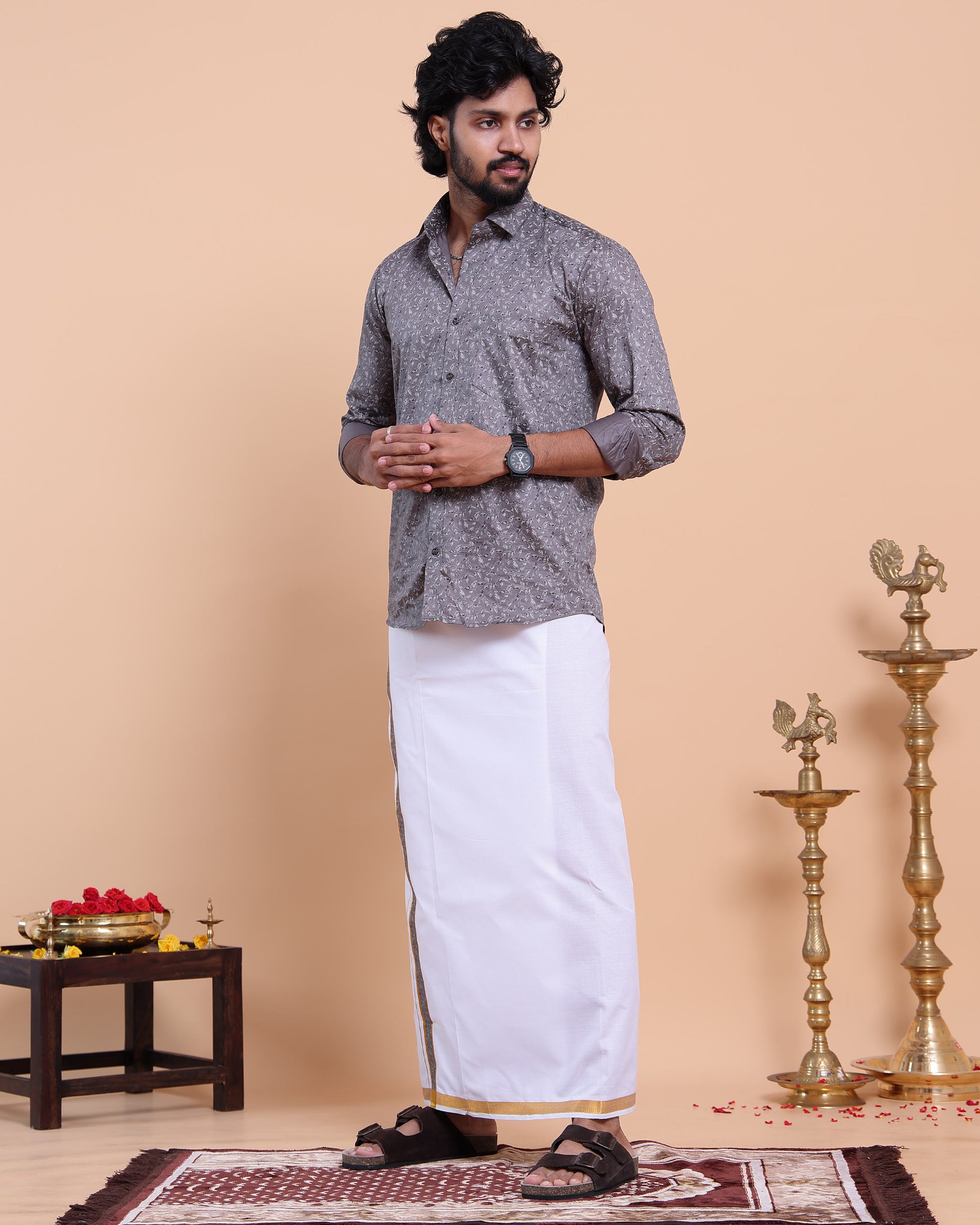 elegant-mens-ethnic-full-sleeve-shirt-dhoti-set-with-traditional-border-grey-five