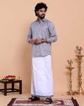elegant-mens-ethnic-full-sleeve-shirt-dhoti-set-with-traditional-border-grey-shirt