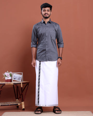 elegant-mens-ethnic-full-sleeve-shirt-dhoti-set-with-traditional-border-grey-ten