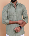 elegant-mens-ethnic-full-sleeve-shirt-dhoti-set-with-traditional-border-light-green-shirt