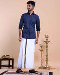 elegant-mens-ethnic-full-sleeve-shirt-dhoti-set-with-zari-border-blue-one