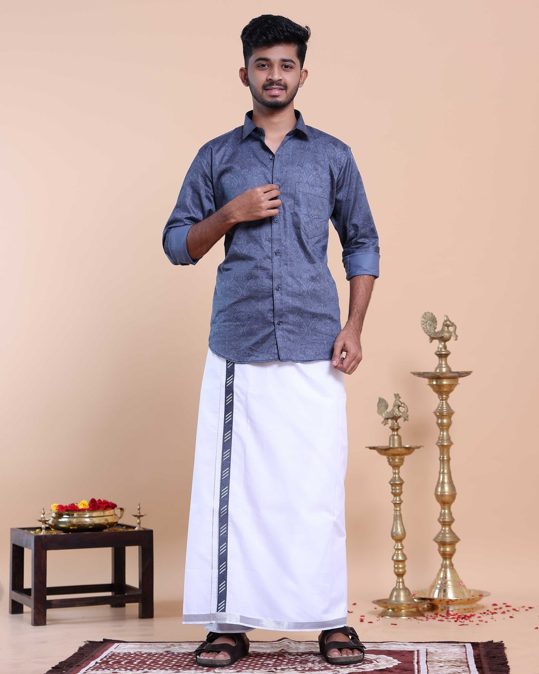 elegant-mens-ethnic-full-sleeve-shirt-dhoti-set-with-zari-border-blue-eleven
