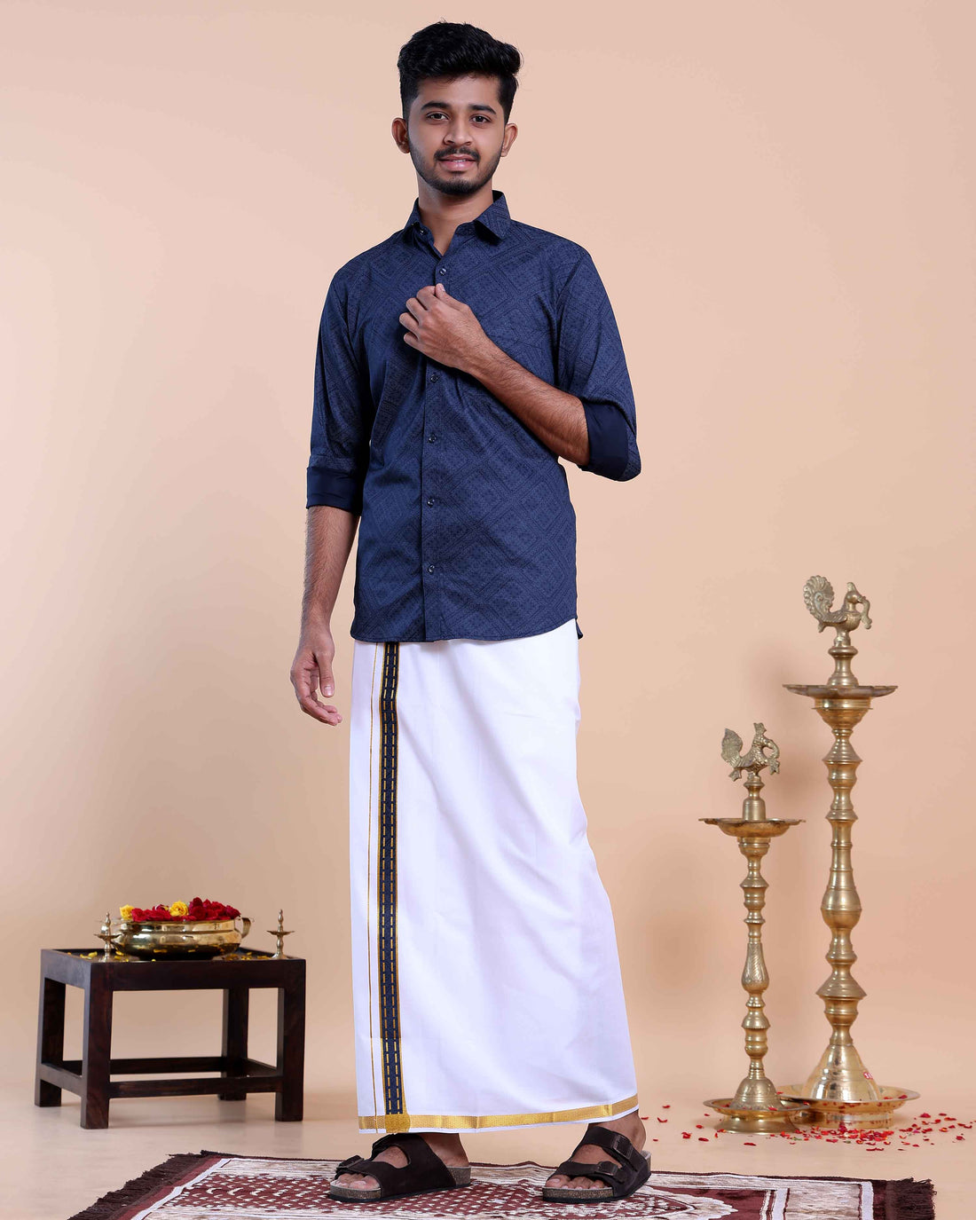 elegant-mens-ethnic-full-sleeve-shirt-dhoti-set-with-zari-border-blue-one