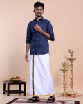 elegant-mens-ethnic-full-sleeve-shirt-dhoti-set-with-zari-border-blue-one