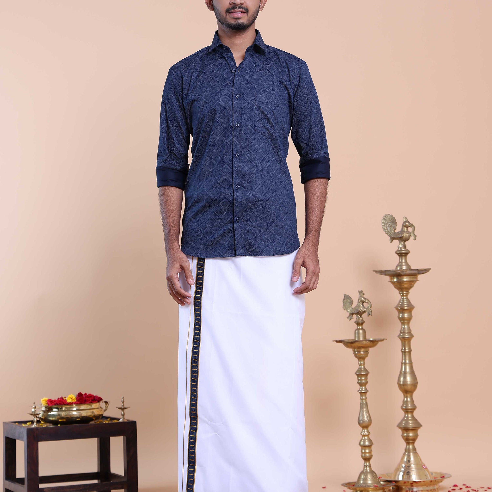 elegant-mens-ethnic-full-sleeve-shirt-dhoti-set-with-zari-border-blue-seventeen
