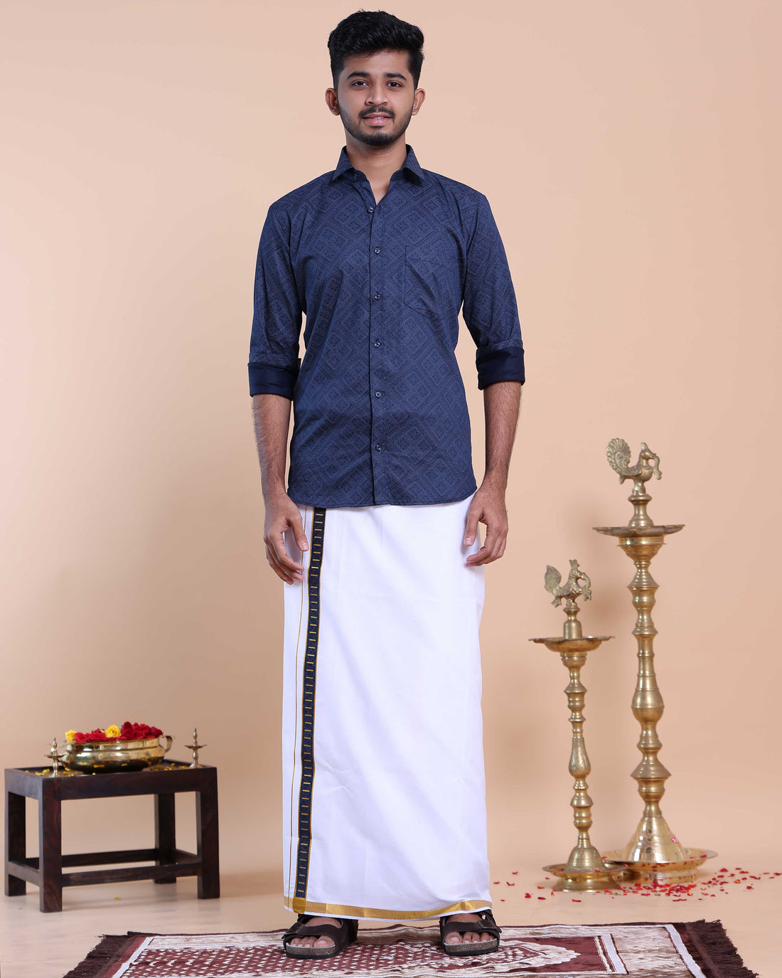 elegant-mens-ethnic-full-sleeve-shirt-dhoti-set-with-zari-border-blue-seventeen