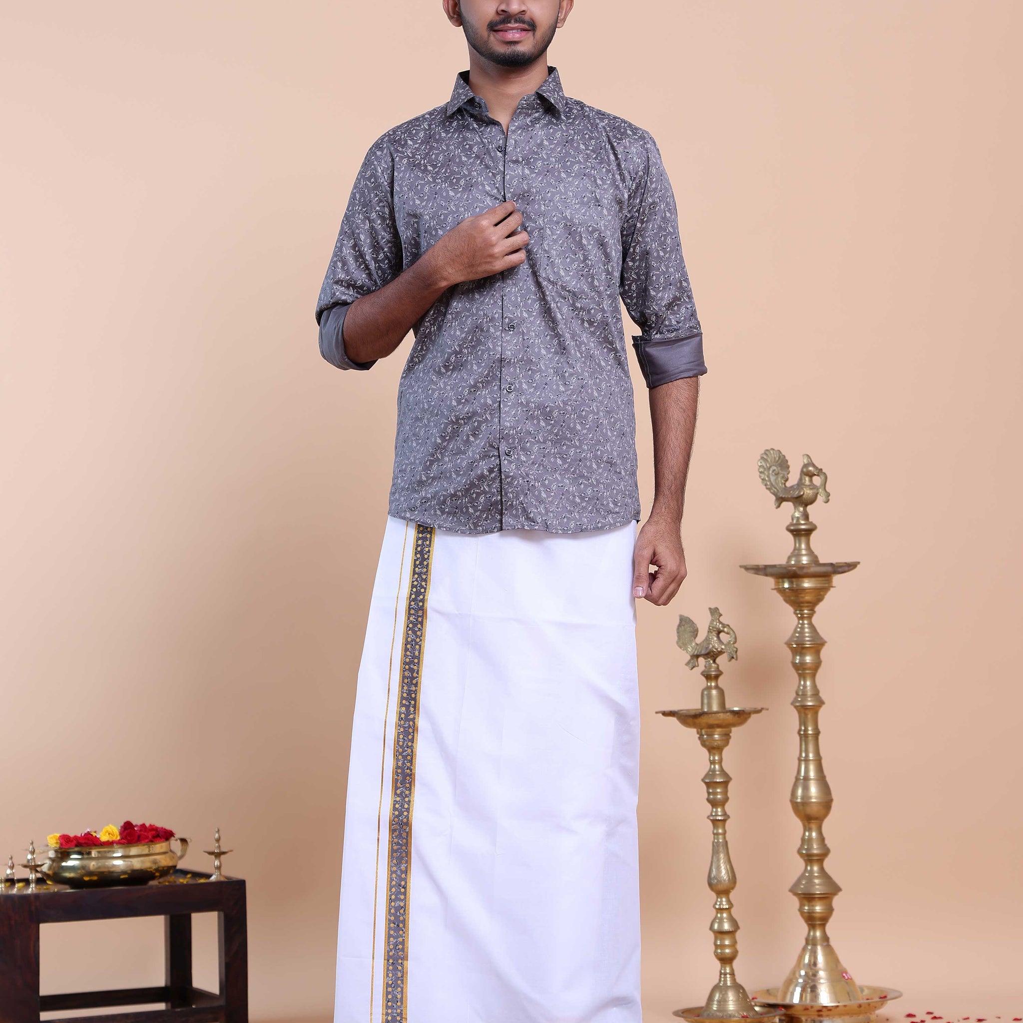 elegant-mens-ethnic-full-sleeve-shirt-dhoti-set-with-zari-border-grey-two