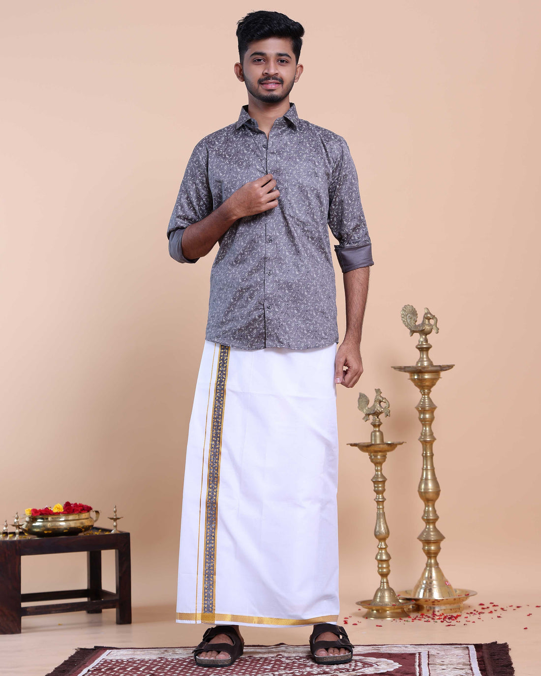 elegant-mens-ethnic-full-sleeve-shirt-dhoti-set-with-zari-border-grey-two