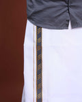 elegant-mens-ethnic-half-sleeve-shirt-dhoti-set-with-traditional-border-grey-four