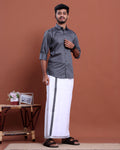 elegant-mens-ethnic-half-sleeve-shirt-dhoti-set-with-traditional-border-grey-six