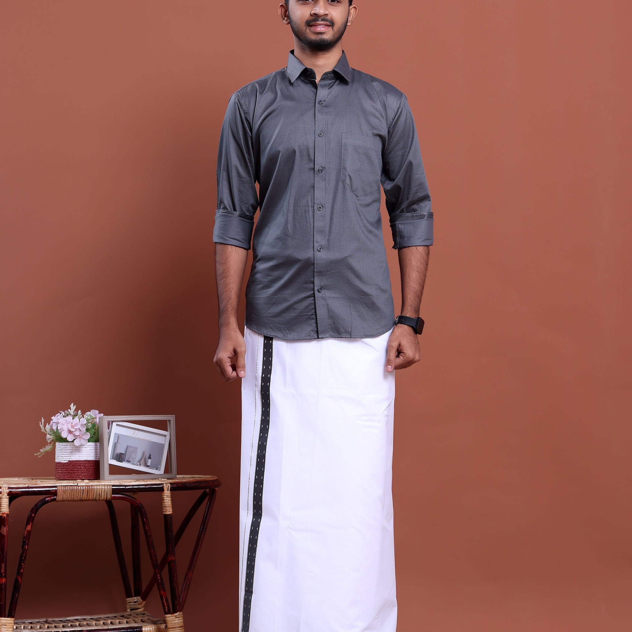 elegant-mens-ethnic-half-sleeve-shirt-dhoti-set-with-traditional-border-grey-six