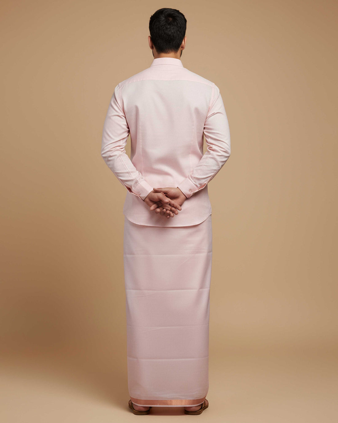 Shirt & Dhoti Set- light pink