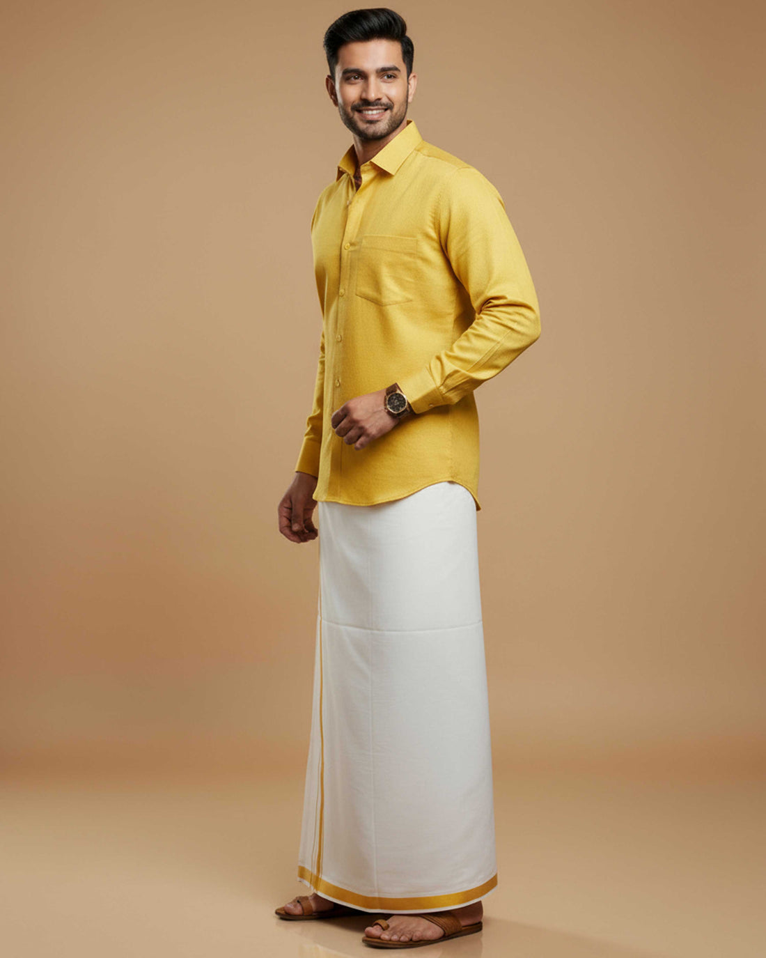 Full_Sleeve_Shirt_Dhoti_Set_with_Traditional_Border_-_Yellow_White