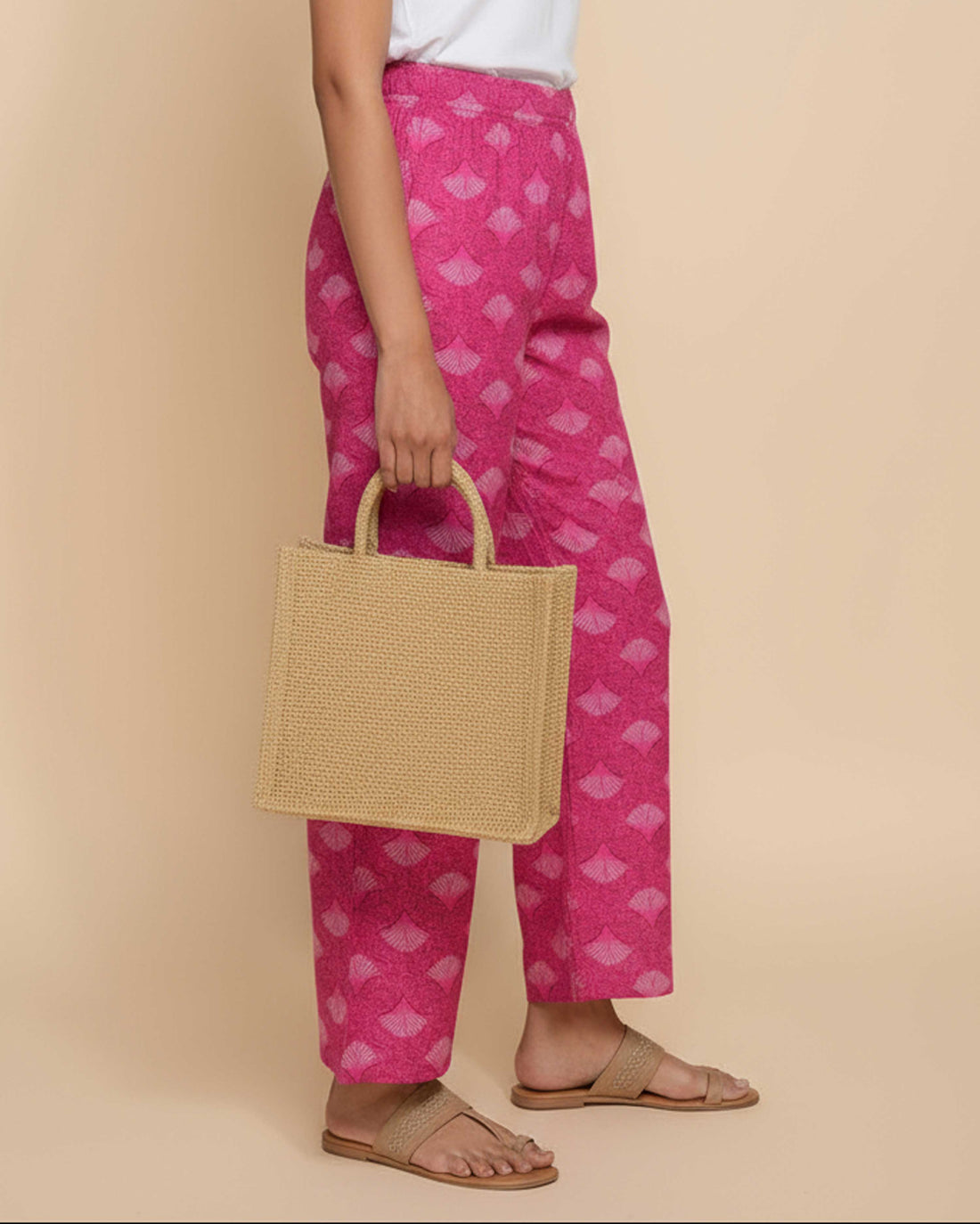 Women's Printed Wide-Leg Palazzo Pant with Elasticated Waistband 