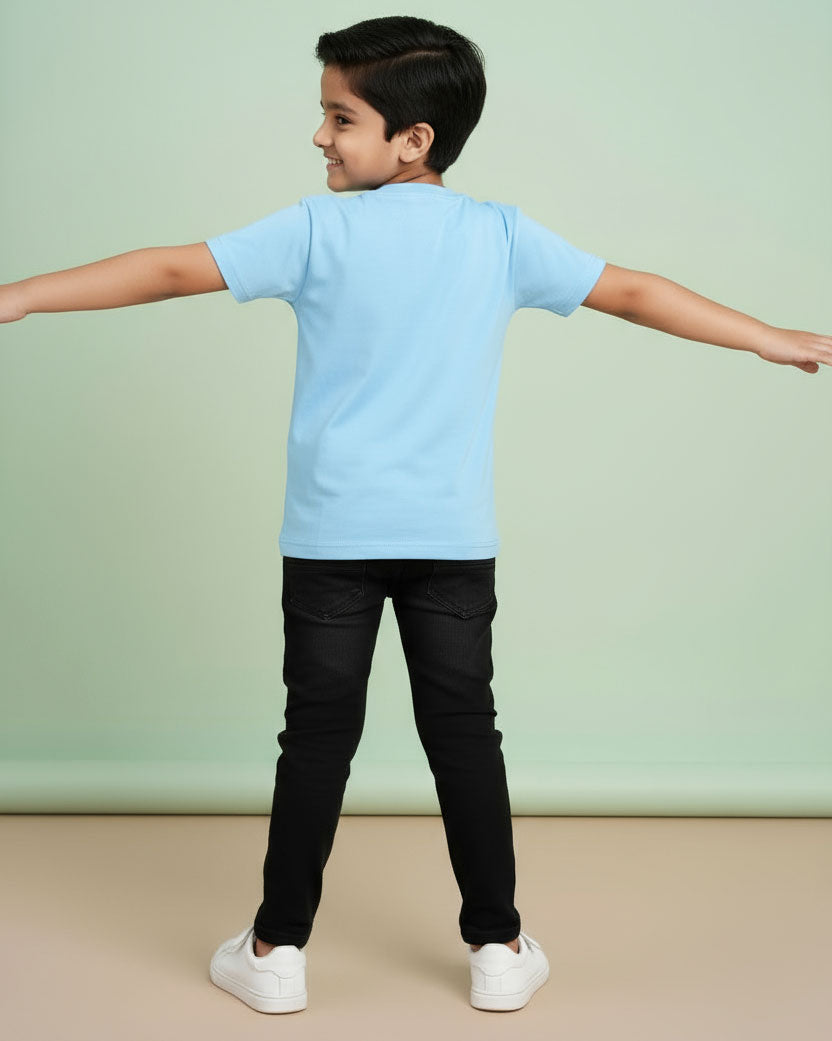 Boys Festive Stylish Printed T- Shirt - Blue