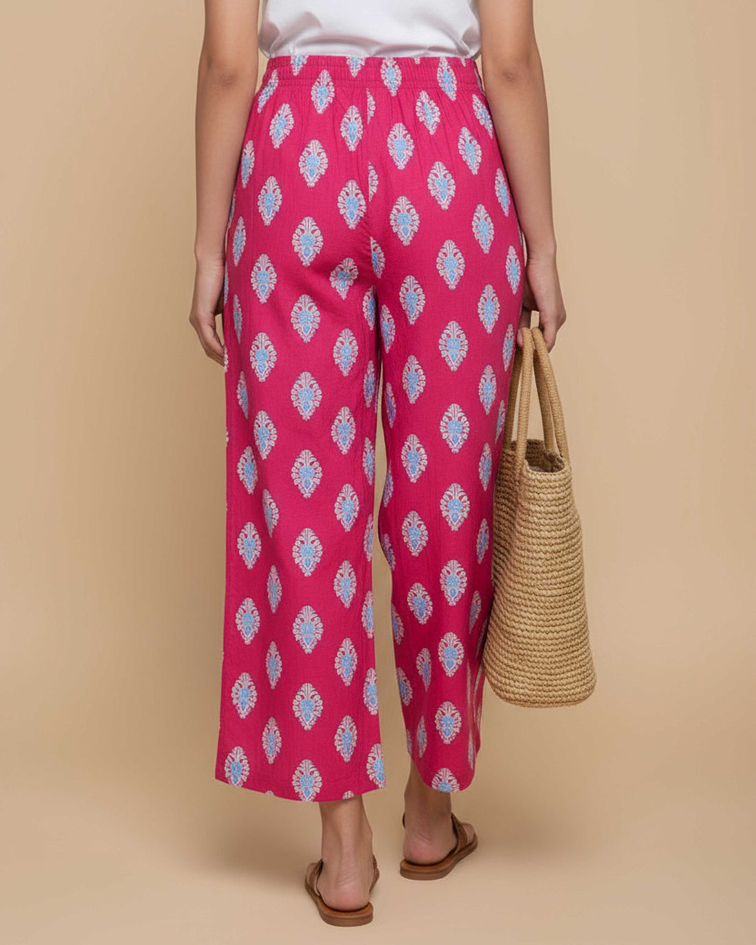 Women_s_Printed_Wide-Leg_Palazzo_Pant_with_Elasticated_Waistband_-Pink-Front