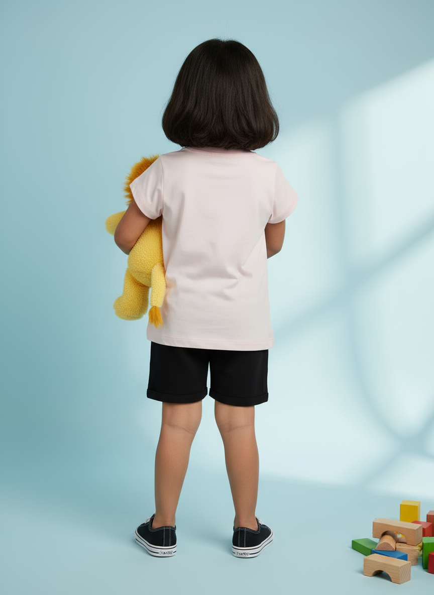 Girls' Graphic Print Crew Neck T-Shirt - White