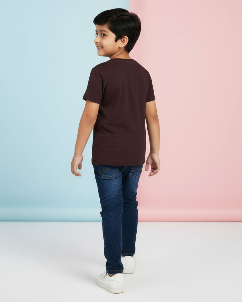 Boys Casual Stylish Printed T- Shirt - Purple