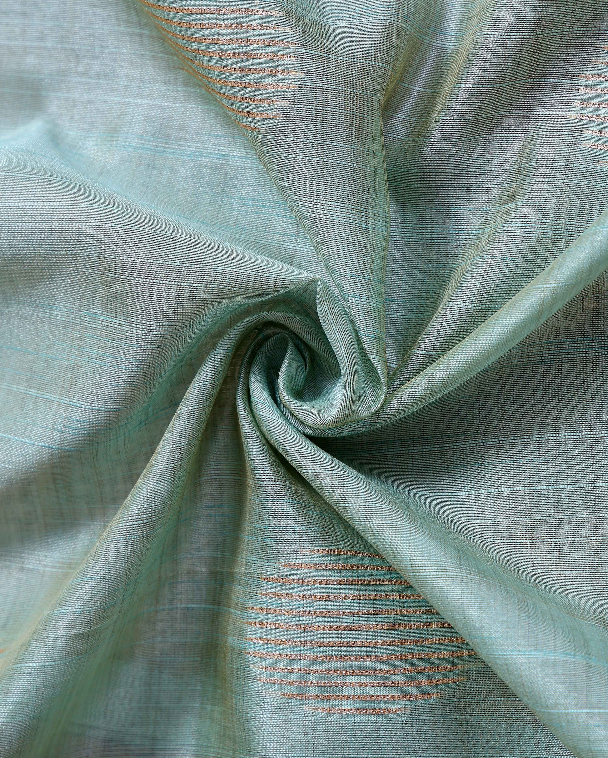 handcrafted-semi-chanderi-saree-with-floral-kalamkari-inspired-pallu-elegant-woven-border-green