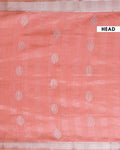 handcrafted-semi-chanderi-saree-with-floral-kalamkari-inspired-pallu-elegant-woven-border-peach