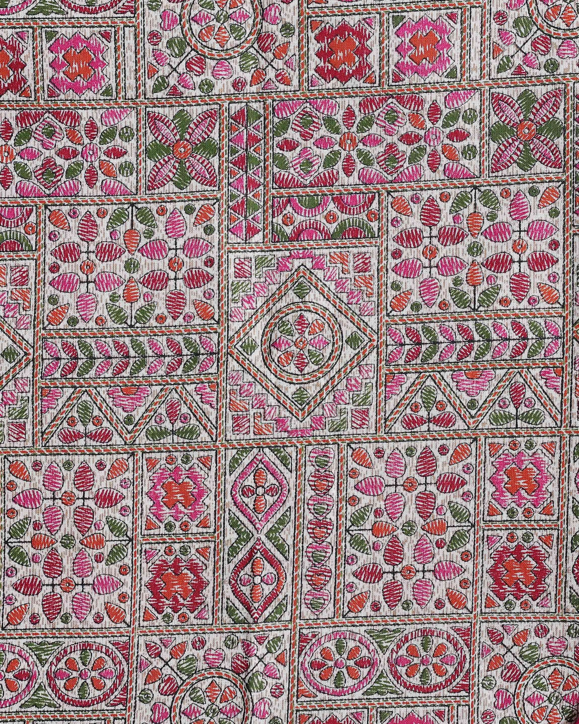 handloom-khadi-cotton-saree-with-contrast-printed-blouse-and-tassel-accents-pink-one