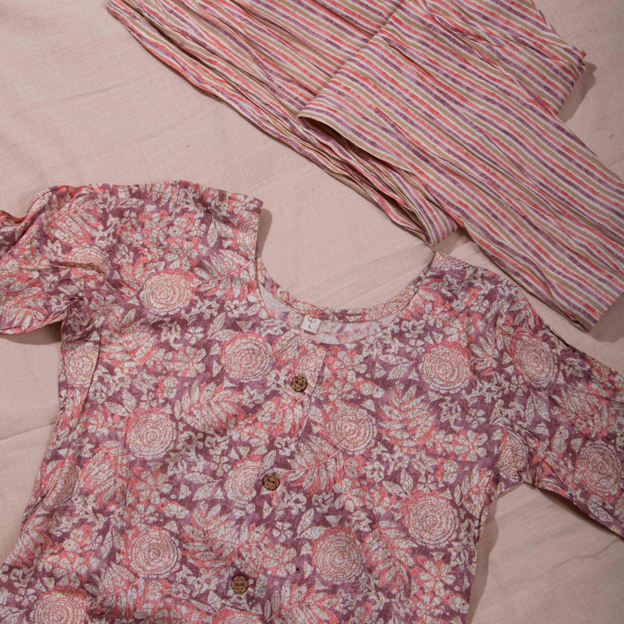 Onion Pink Colour Tops & Palazzo Set