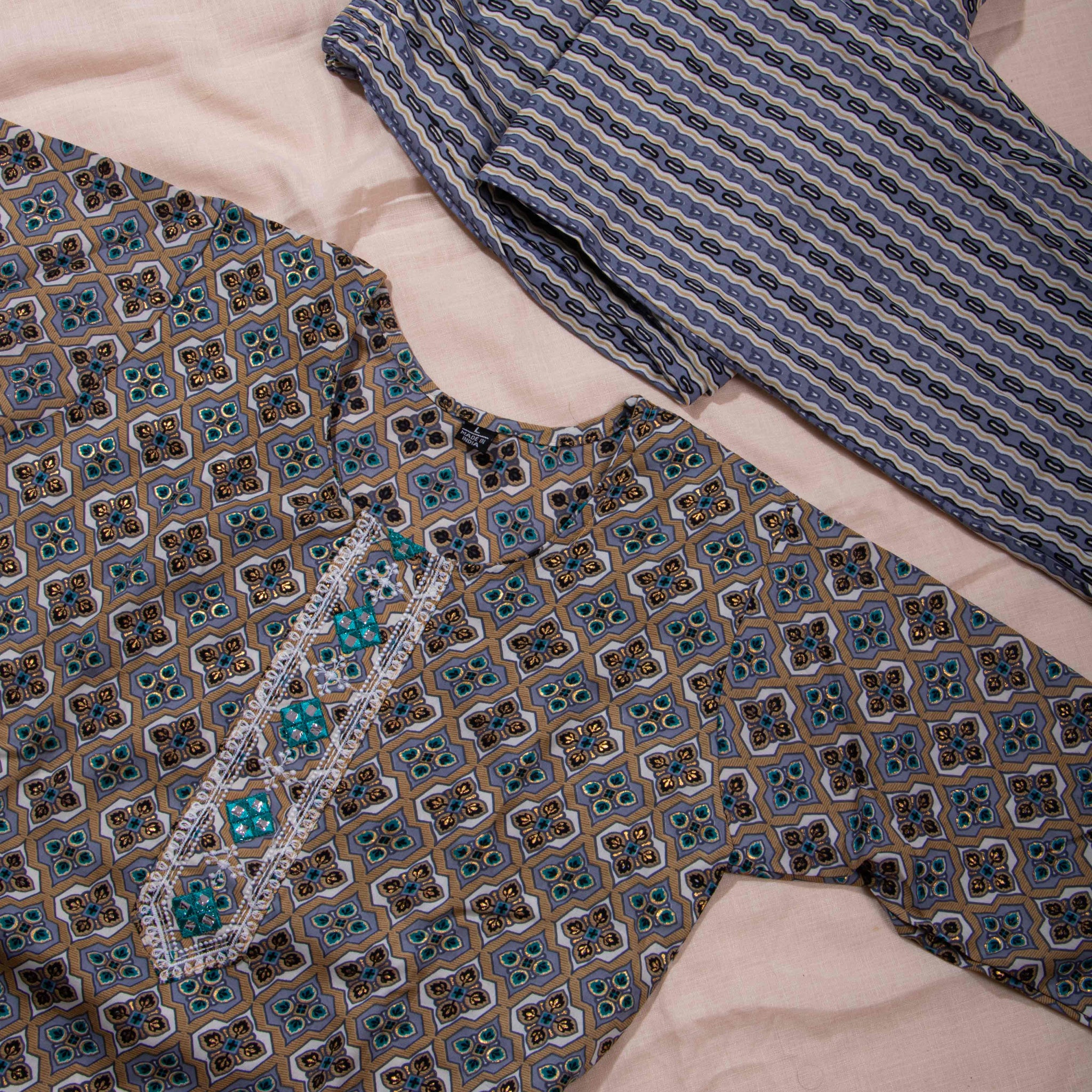 Grey Colour Tops & Palazzo Set
