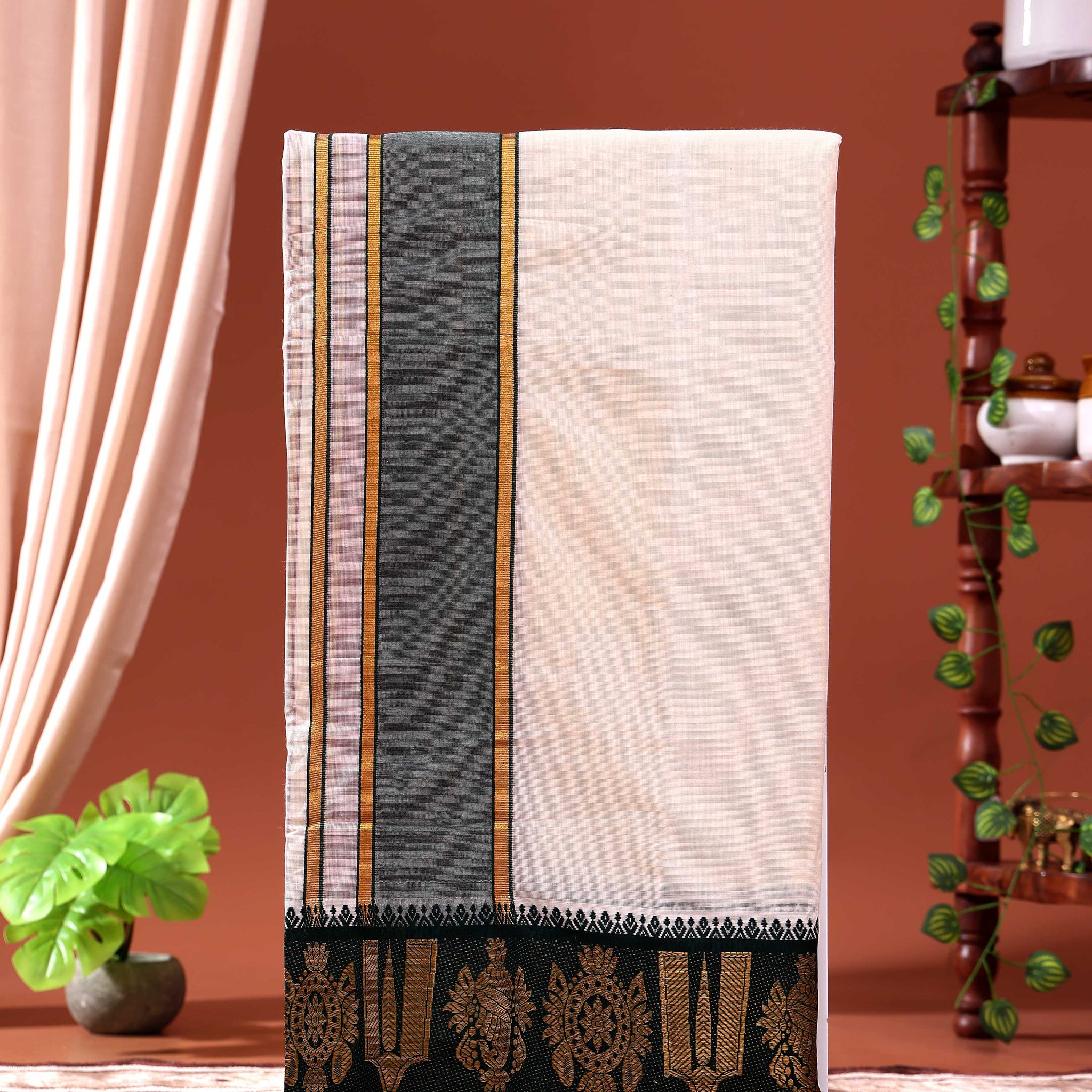 men-s-traditional-handloom-10-6-meter-cotton-dhoti-with-multi-border-off-white-eleven