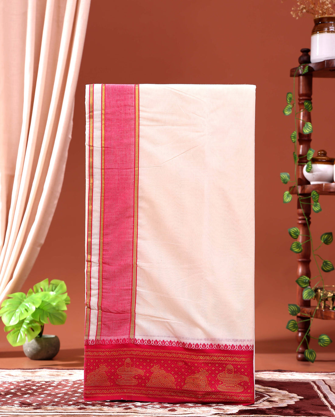 men-s-traditional-handloom-10-6-meter-cotton-dhoti-with-multi-border-off-white-ten