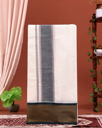 men-s-traditional-handloom-4-meter-cotton-dhoti-with-gold-border-off-white