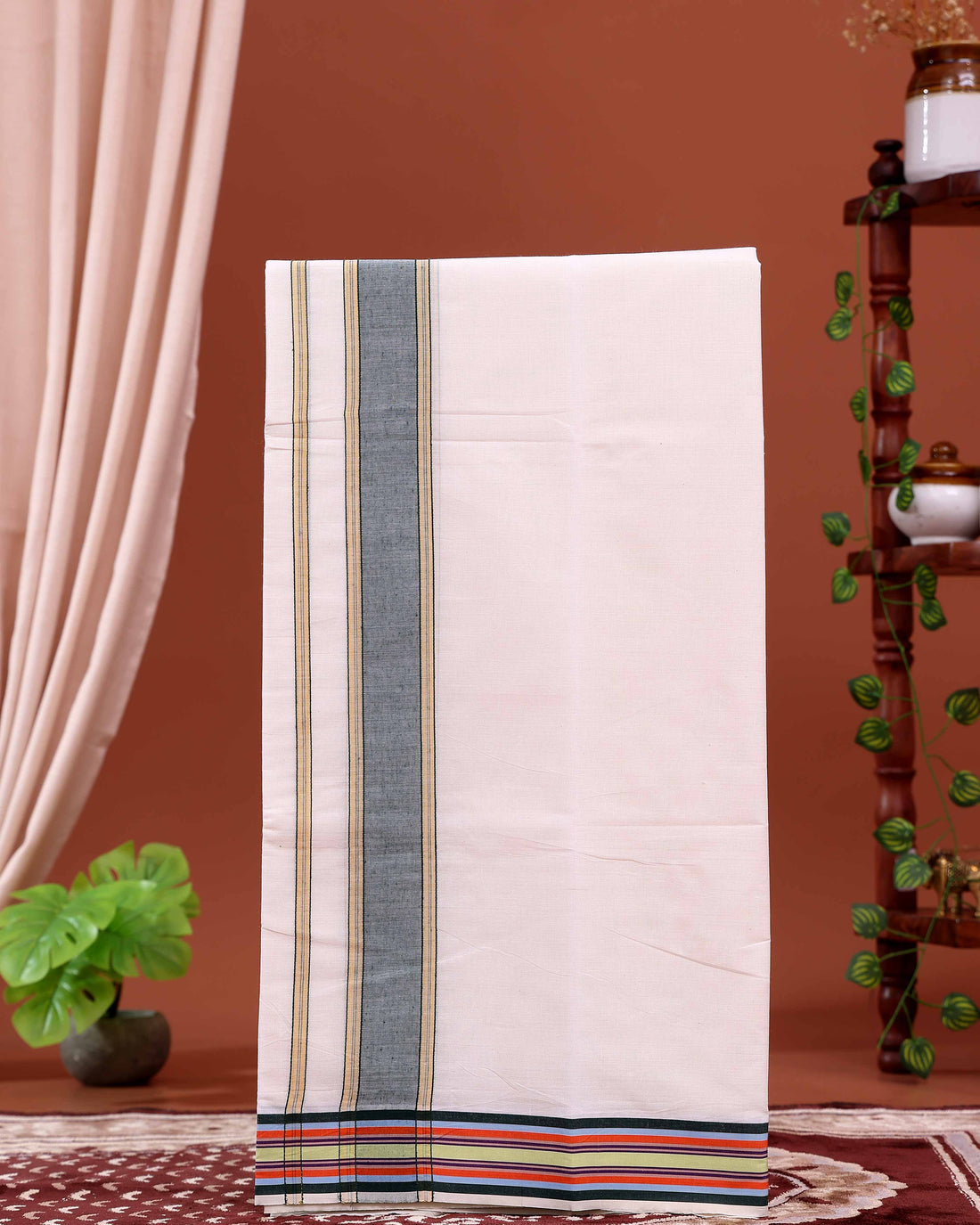 men-s-traditional-handloom-4-meter-cotton-dhoti-with-multi-border-off-white-two