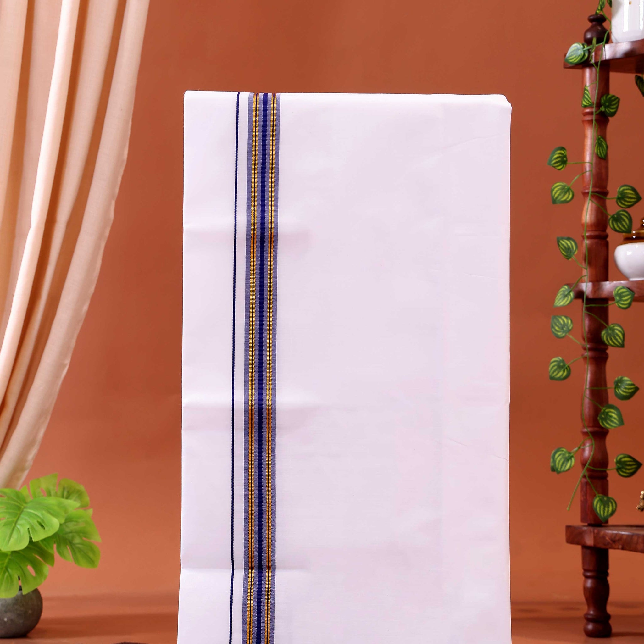 men-s-traditional-handloom-cotton-dhoti-with-gold-border-white-Dark Blue Border