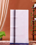 men-s-traditional-handloom-cotton-dhoti-with-gold-border-white-Dark Blue Border