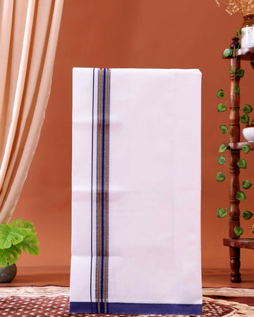 men-s-traditional-handloom-cotton-dhoti-with-gold-border-white-Dark Blue Border