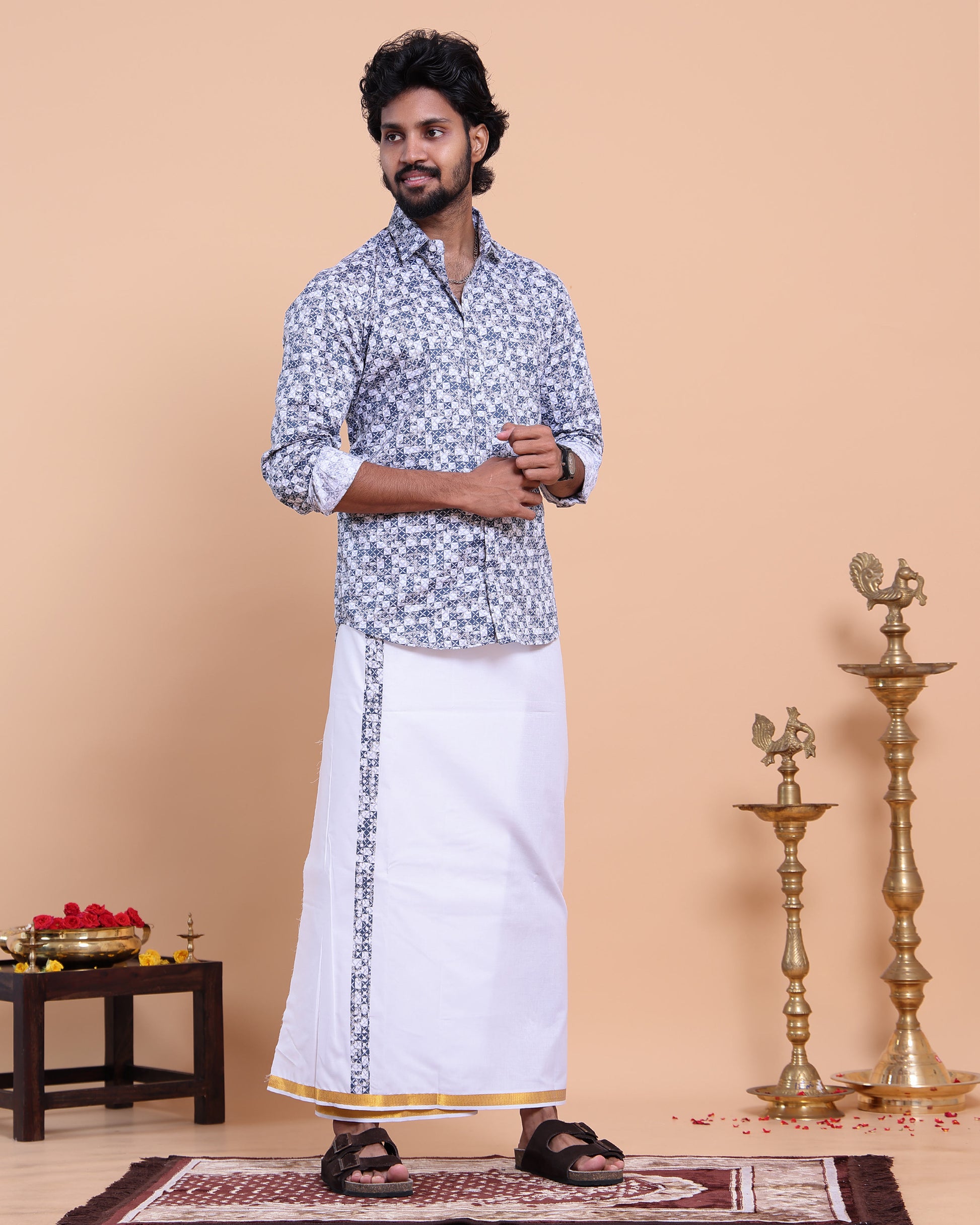 elegant-mens-ethnic-full-sleeve-shirt-dhoti-set-with-traditional-border-blue-Seven