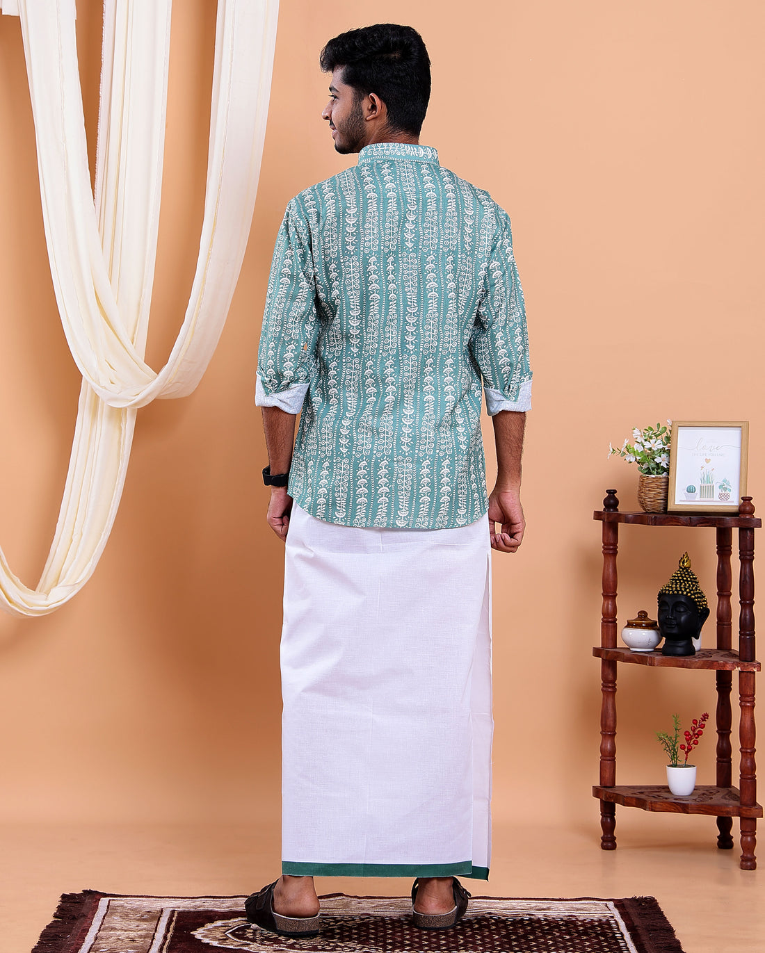 mens-full-sleeve-shirt-and-traditional-dhoti-set-with-designer-border-green-one