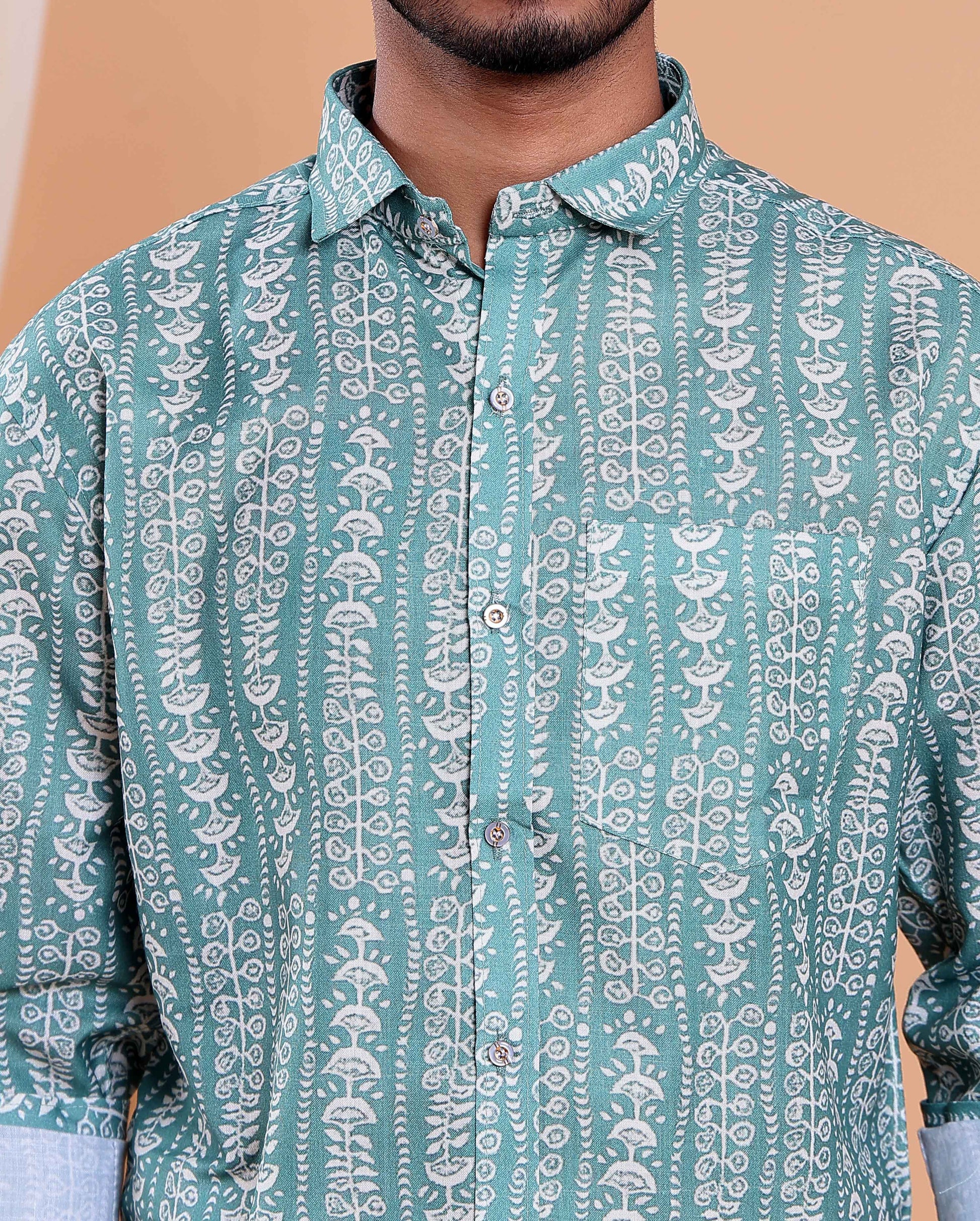 mens-full-sleeve-shirt-and-traditional-dhoti-set-with-designer-border-green-one