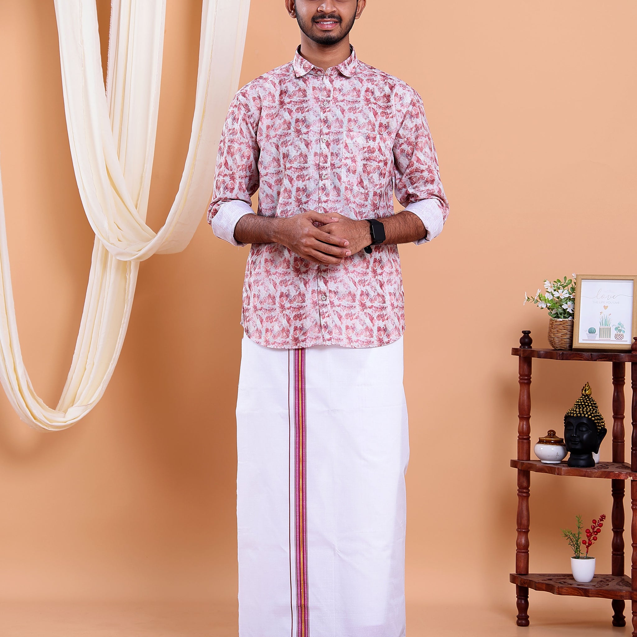 mens-full-sleeve-shirt-and-traditional-dhoti-set-with-designer-border-multi-one