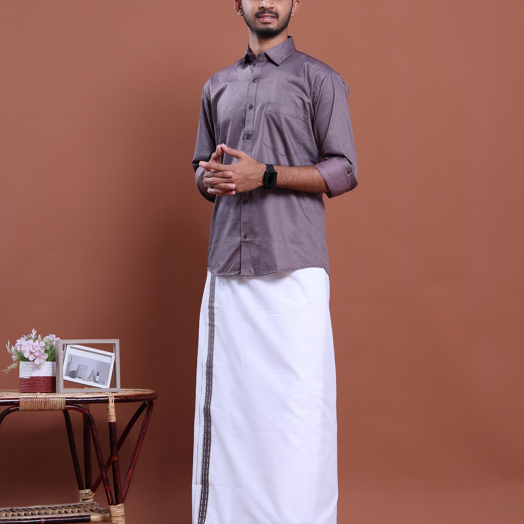 mens-full-sleeve-shirt-and-traditional-dhoti-set-with-designer-border-purple-eleven