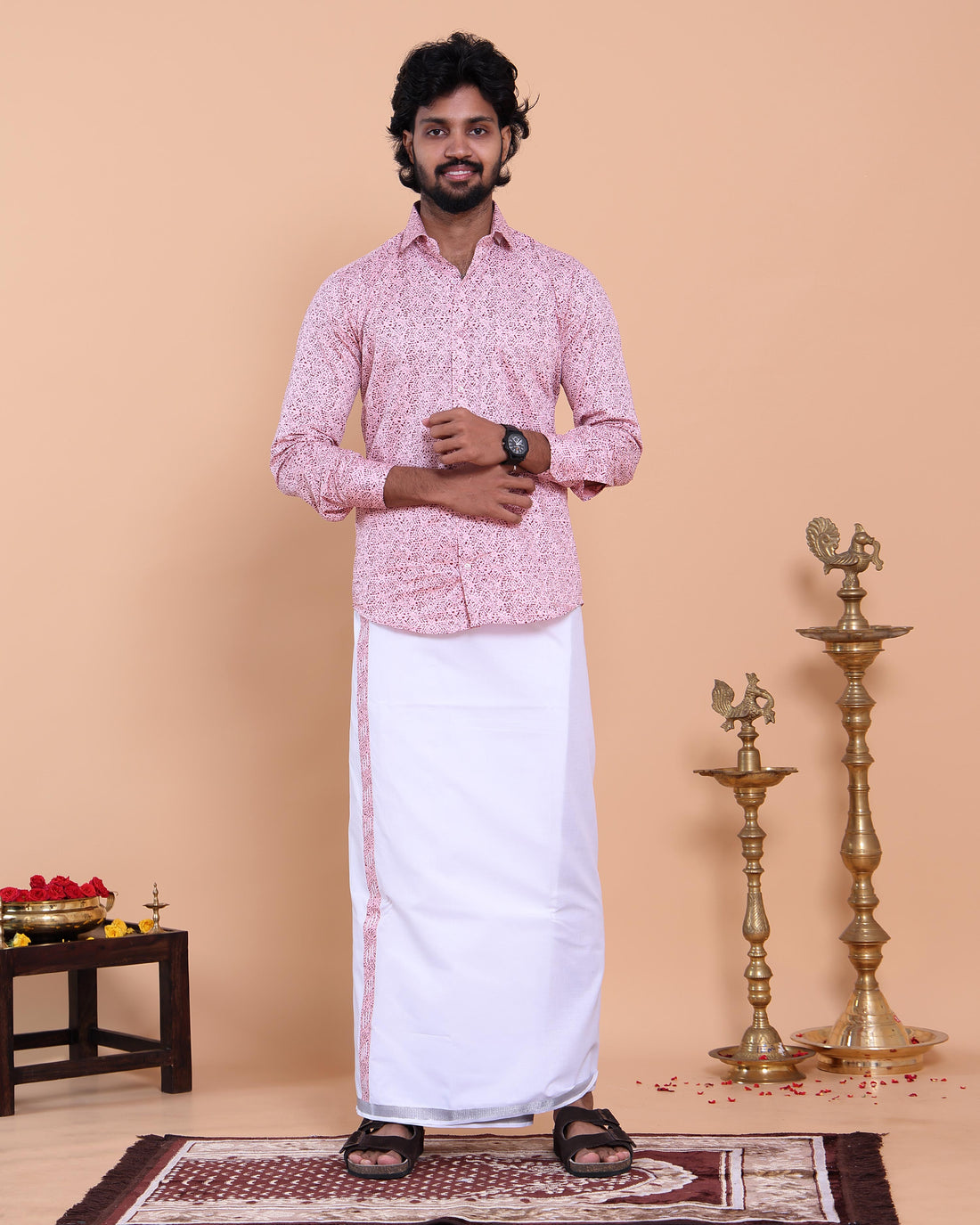 mens-full-sleeve-shirt-and-traditional-dhoti-set-with-woven-border-pink-five