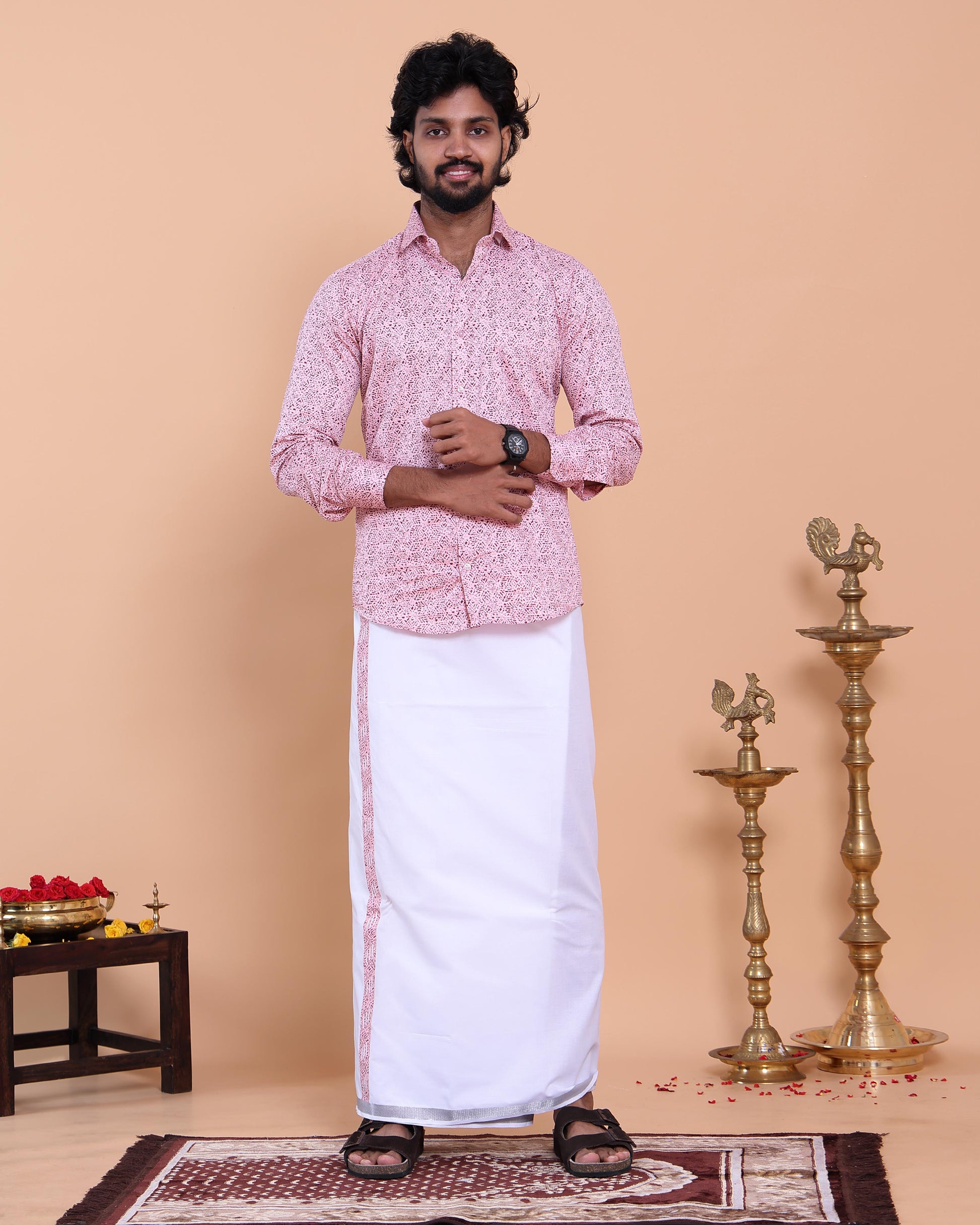 mens-full-sleeve-shirt-and-traditional-dhoti-set-with-woven-border-pink-five