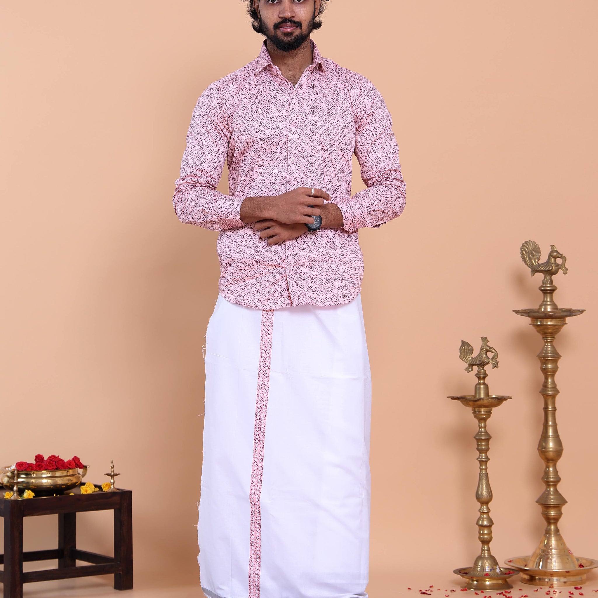 mens-full-sleeve-shirt-and-traditional-dhoti-set-with-woven-border-pink-four